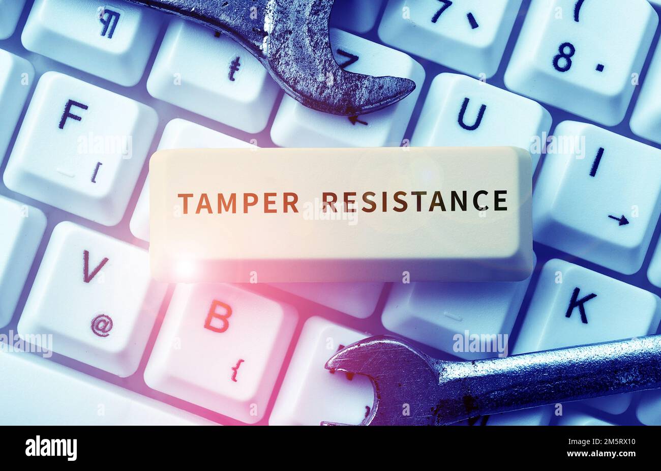 Sign displaying Tamper Resistance. Concept meaning resilent to physical