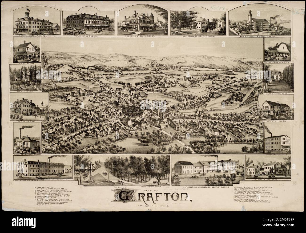 View of Grafton, Massachusetts 1887. Includes ill. Indexed for points