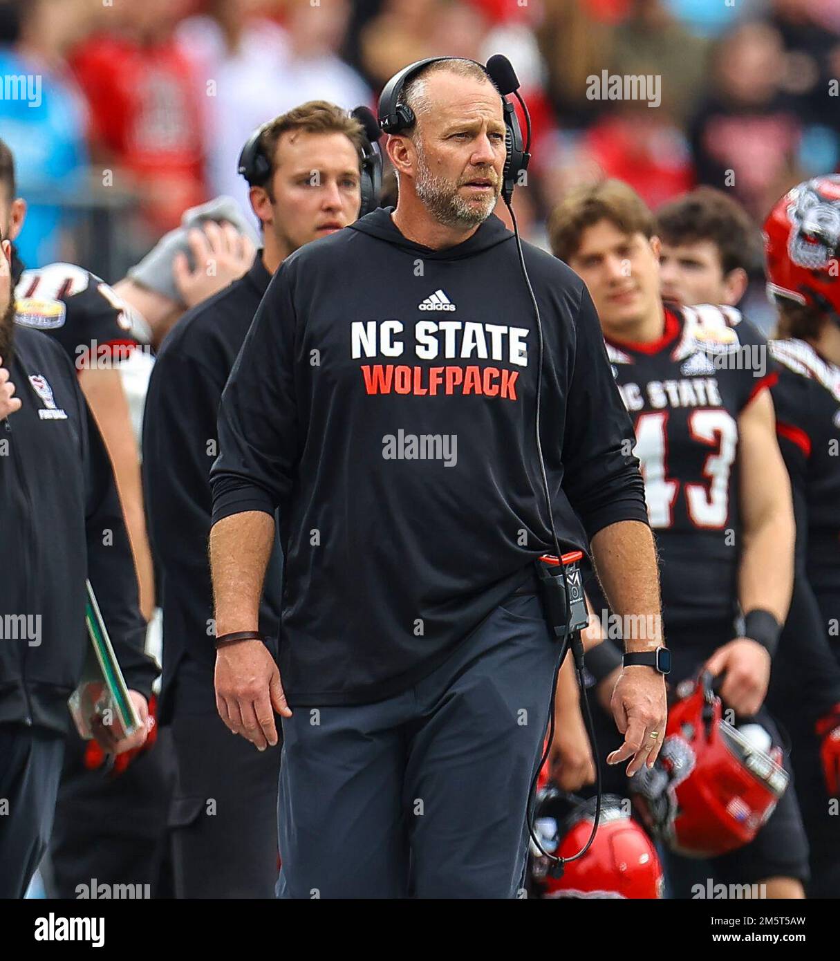 December 30, 2022: David Doeren is the head football coach for NC State. NCAA football game between University of Maryland and NC State, Duke Mayo Bowl, at Bank of America Stadium, Charlotte, December 30, 2022: David Doeren is the head football coach for NC State. NCAA football game between University of Maryland and NC State, Duke Mayo Bowl, at Bank of America Stadium, Charlotte,