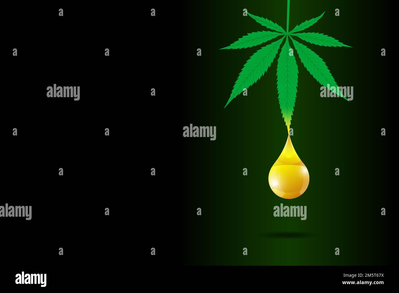 CBD hemp oil of medical cannabis poster concept. Marijuana leaf extract