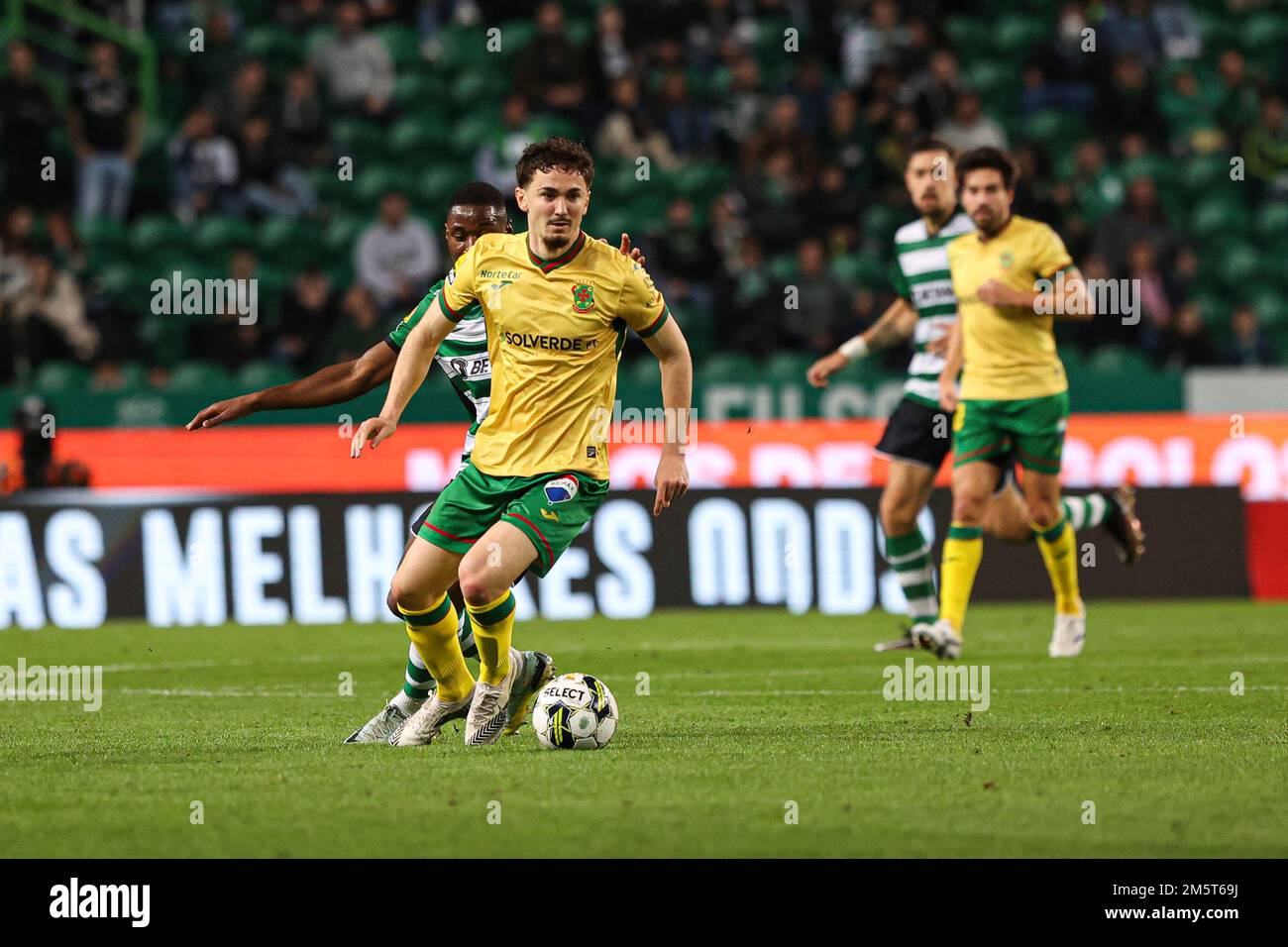 Nuno Santos of Sporting CP celebrates a goal during the Liga Portugal Bwin  match between Sporting CP and Paços de Ferreira at Estadio Jose  Alvalade.(Final score: Sporting CP 3:0 FC Paços de