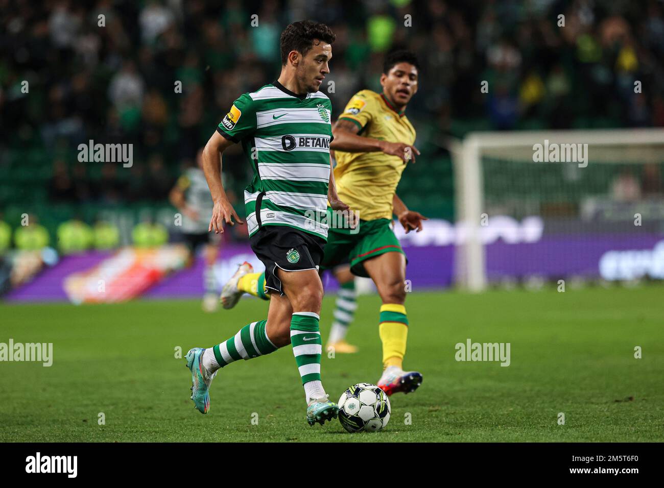 Lisbon, Portugal. 29th Dec, 2022. Pedro Gonçalves of Sporting CP seen in action during the Liga Bwin match between Sporting CP and Paços de Ferreira at Estadio José Alvalade;(Final score: Sporting CP 3:0 FC Paços de Ferreira) (Photo by David Martins/SOPA Images/Sipa USA) Credit: Sipa USA/Alamy Live News Stock Photo