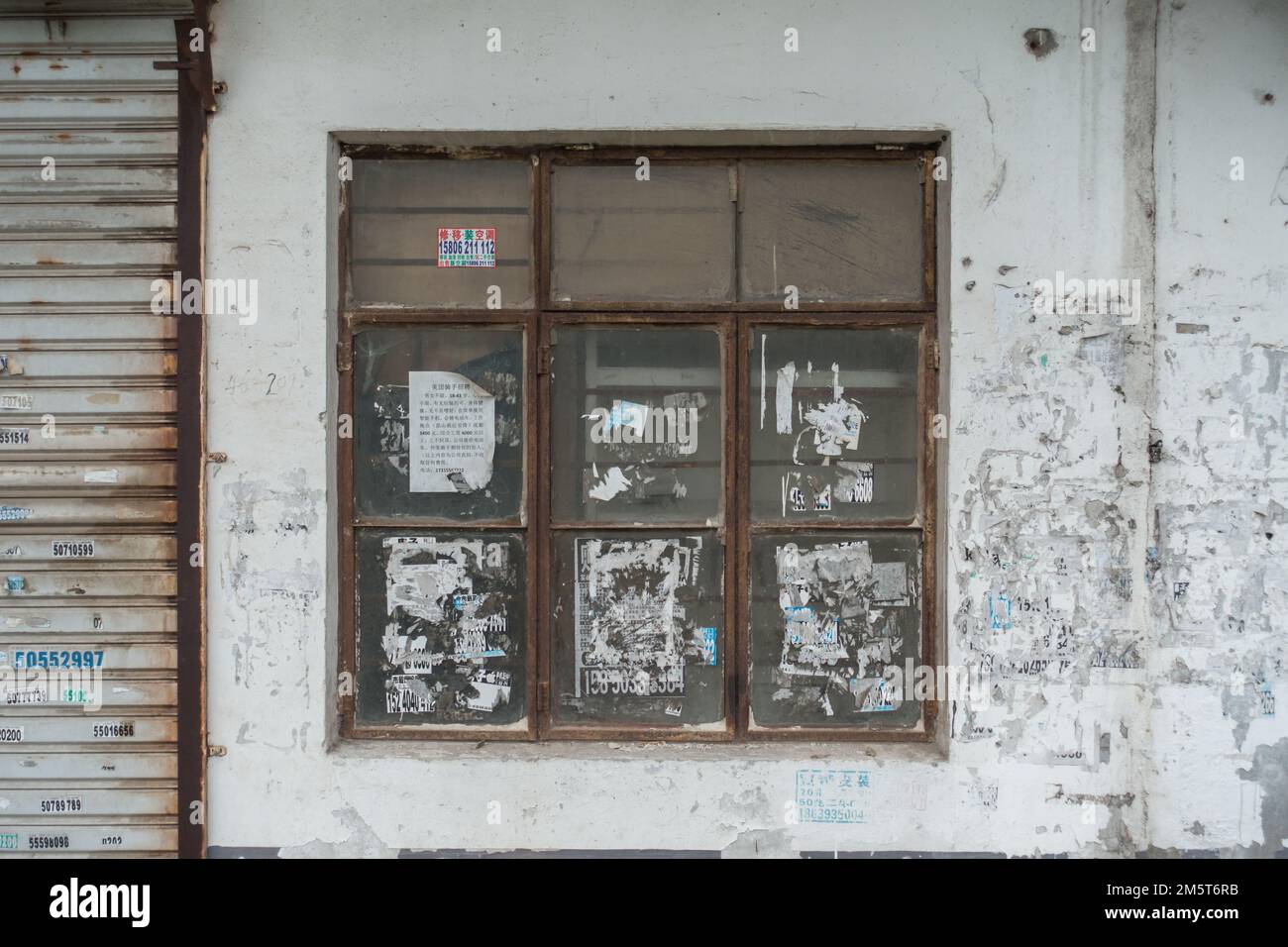 A closed glass window in an old house Stock Photo - Alamy
