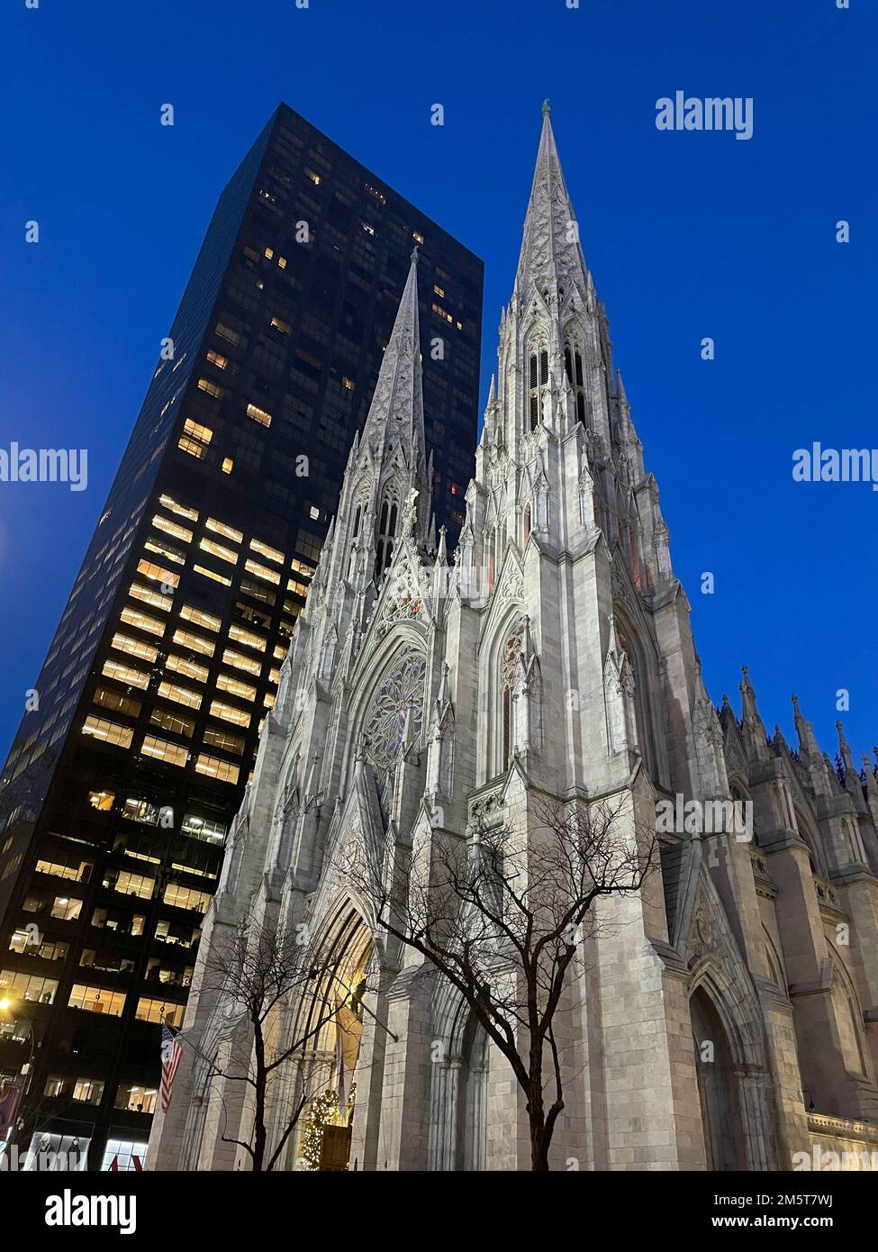 St. Patrick's Cathedral is an historic landmark on Fifth Avenue in New York City, USA  2023 Stock Photo