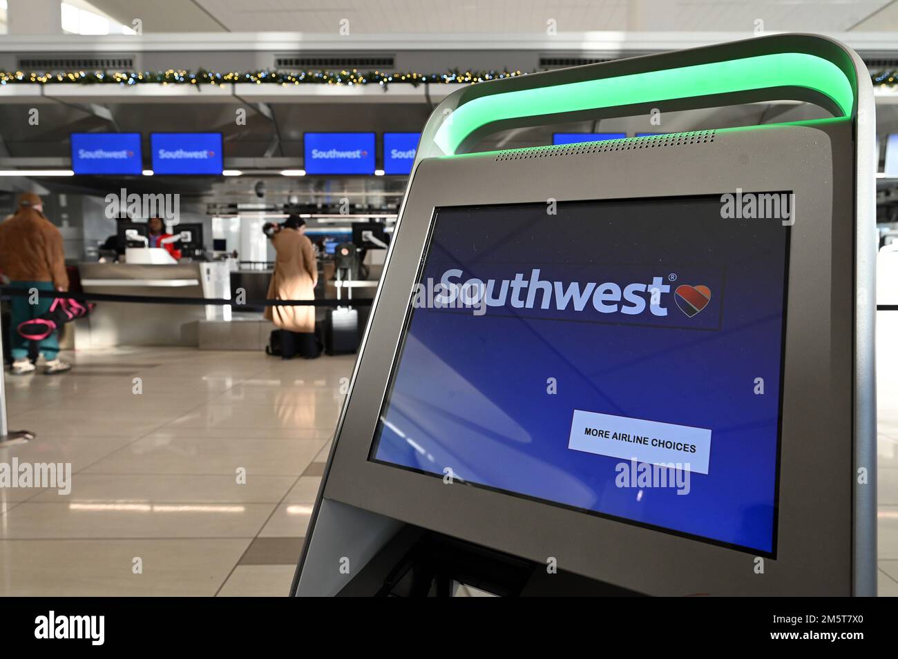 new-york-usa-30th-dec-2022-view-of-automated-check-in-kiosks-at-the
