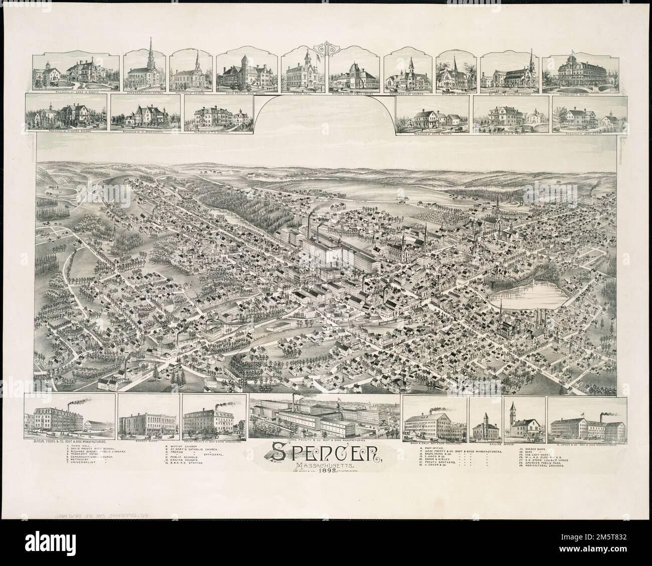 Spencer, Massachusetts, 1892. Includes ill. and index to points of