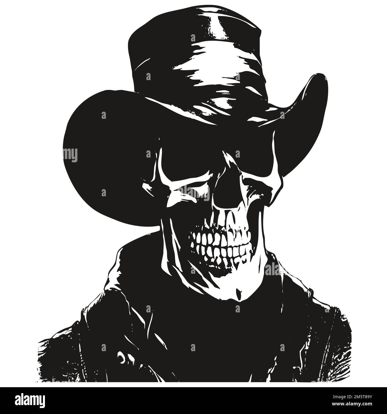 skull top hat vector hand drawn ,black and white clip art Stock Vector ...