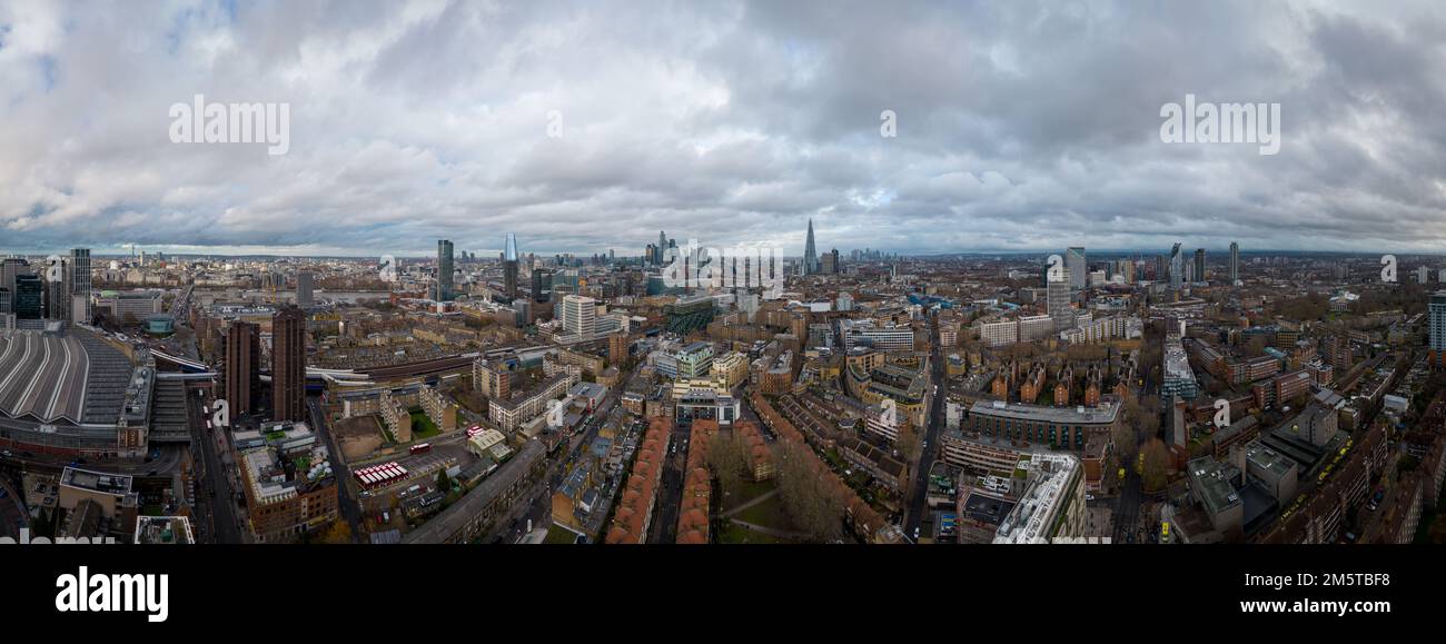 Over the rooftops of London the famous city from above Stock Photo