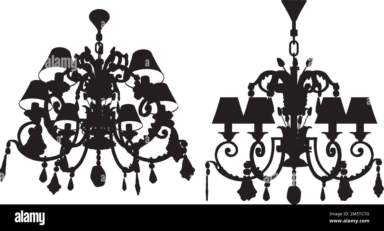 Luster Chandelier Vector. Illustration Isolated On White Background. A vector illustration Of A Chandelier. Stock Vector