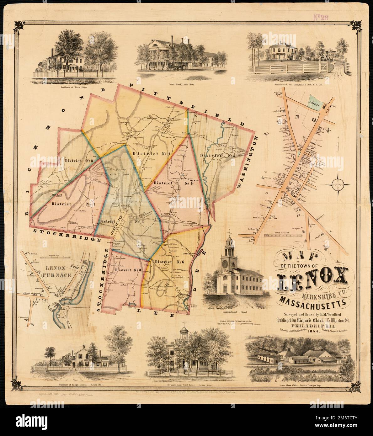 Map of the town of Lenox Berkshire Co. Massachusetts. Relief shown by