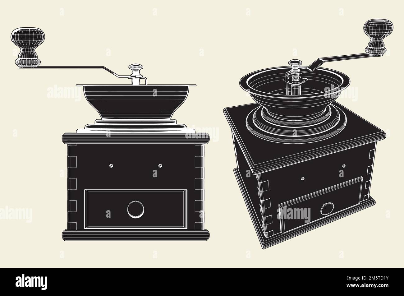 OldFashioned Coffee Grinder Stock Vector Image & Art Alamy