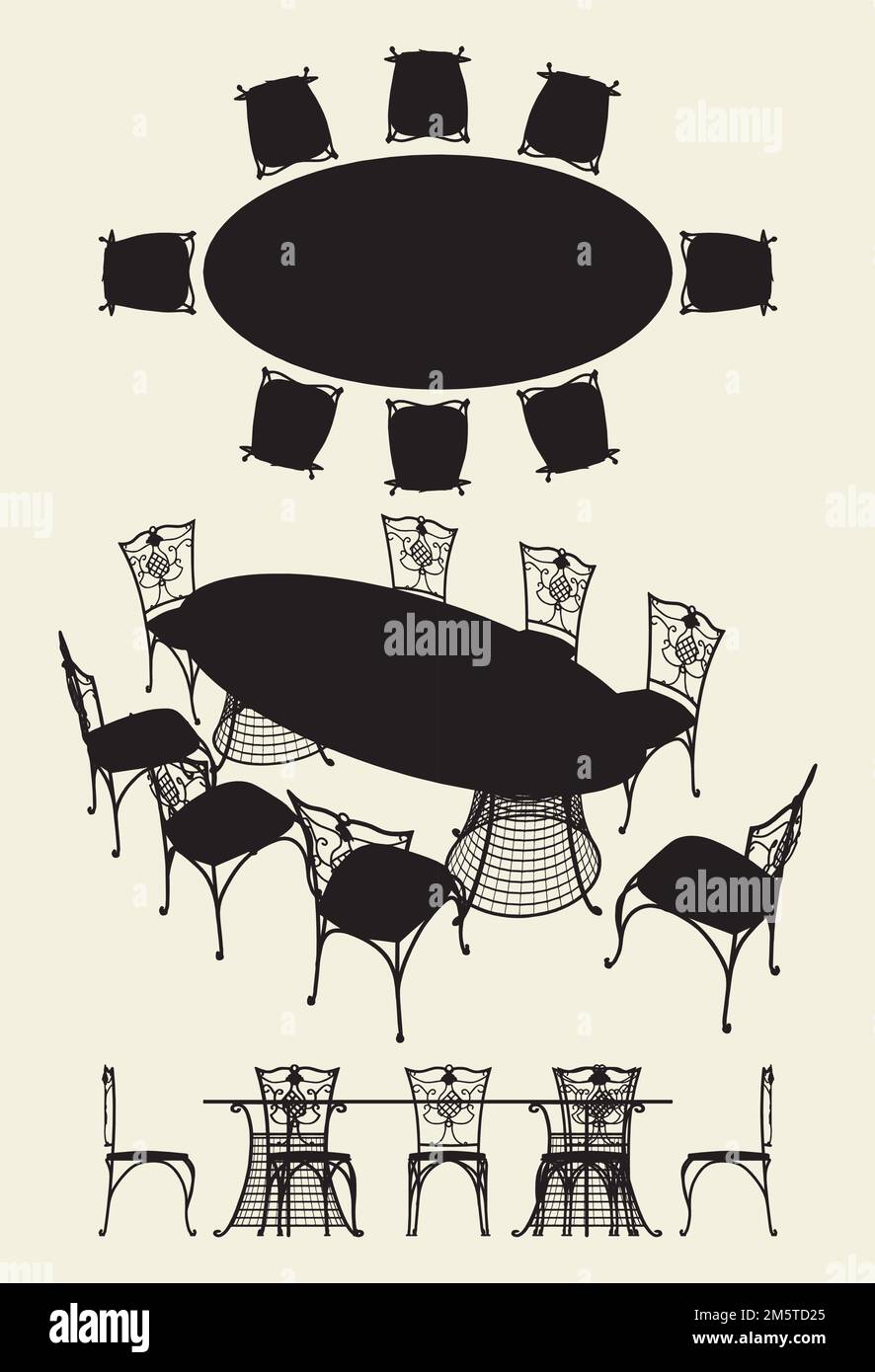 Set Table And Chairs Vector Stock Vector Image & Art Alamy