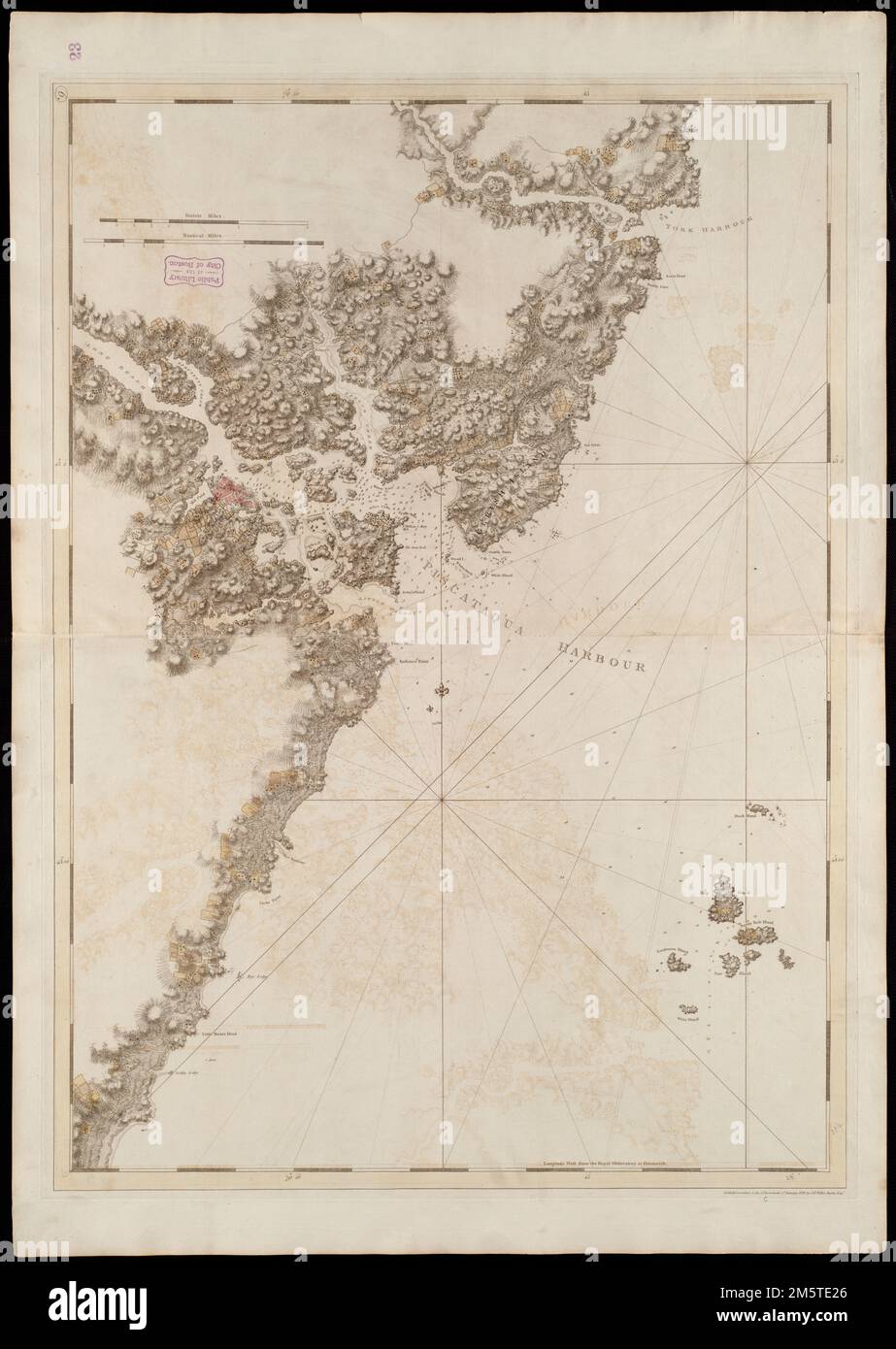 [Coast of New England from York Harbor to North Beach]. Relief shown by hachures and shading. Depths shown by soundings. Plate number '*9' engraved in small oval in upper left corner.... , Maine New Hampshire Stock Photo