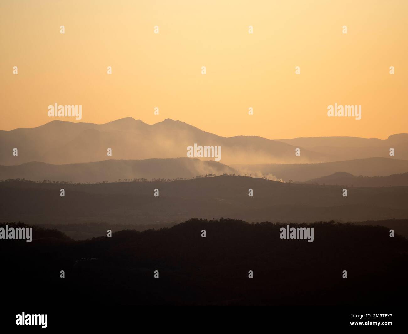 Sunset taken from western side of Tamborine Mountain Stock Photo Alamy