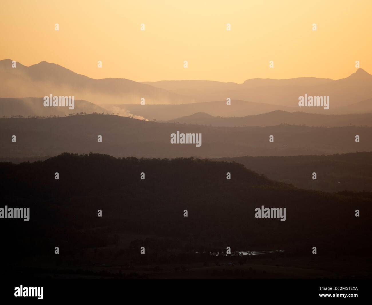 Sunset taken from western side of Tamborine Mountain Stock Photo Alamy
