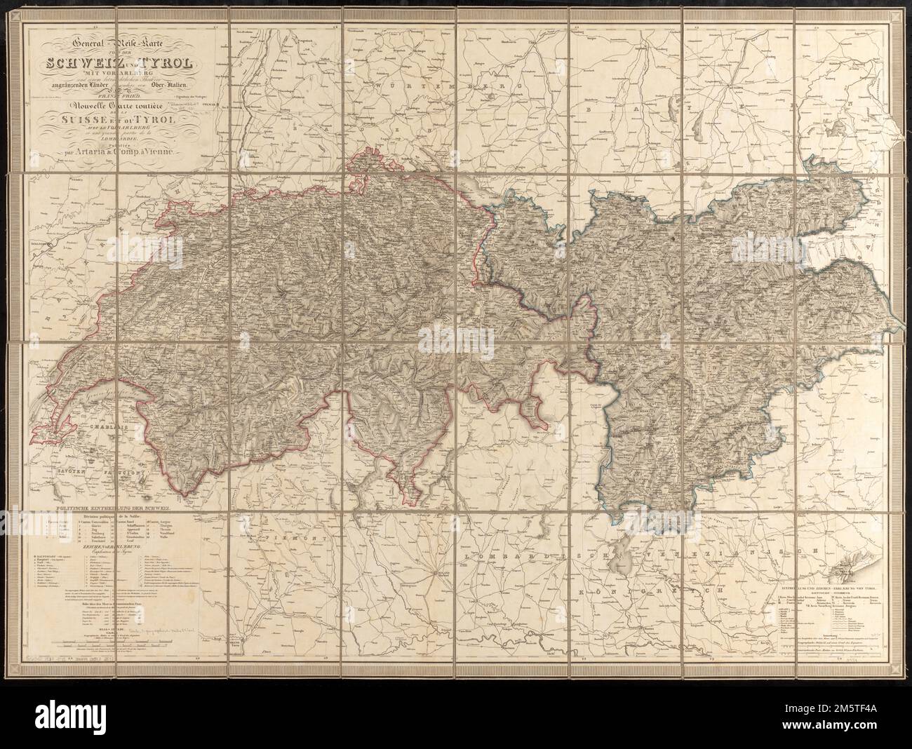 Italy austria switzerland map hi-res stock photography and images - Alamy