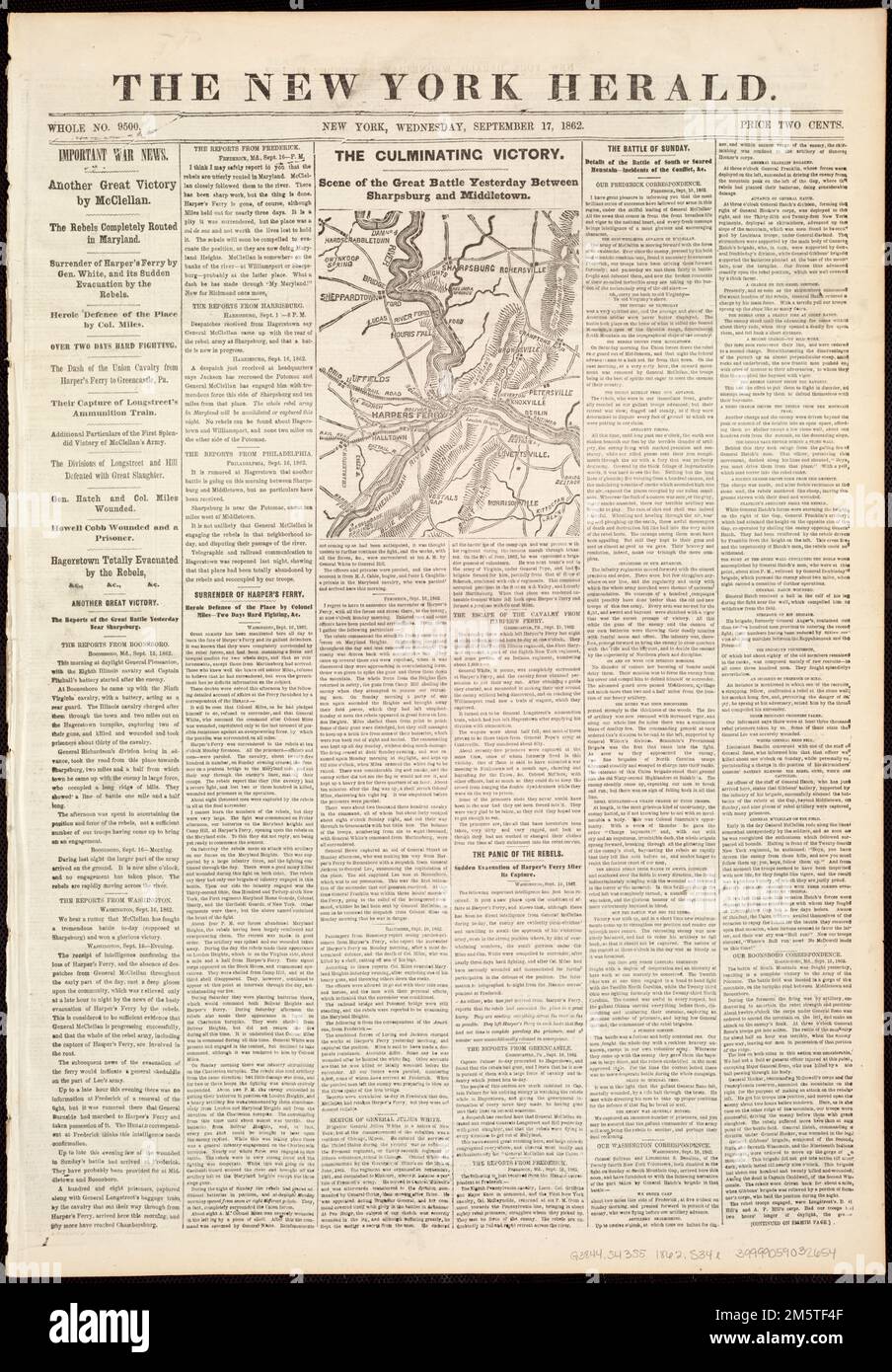 Scene of the great battle yesterday between Sharpsburg and Middletown