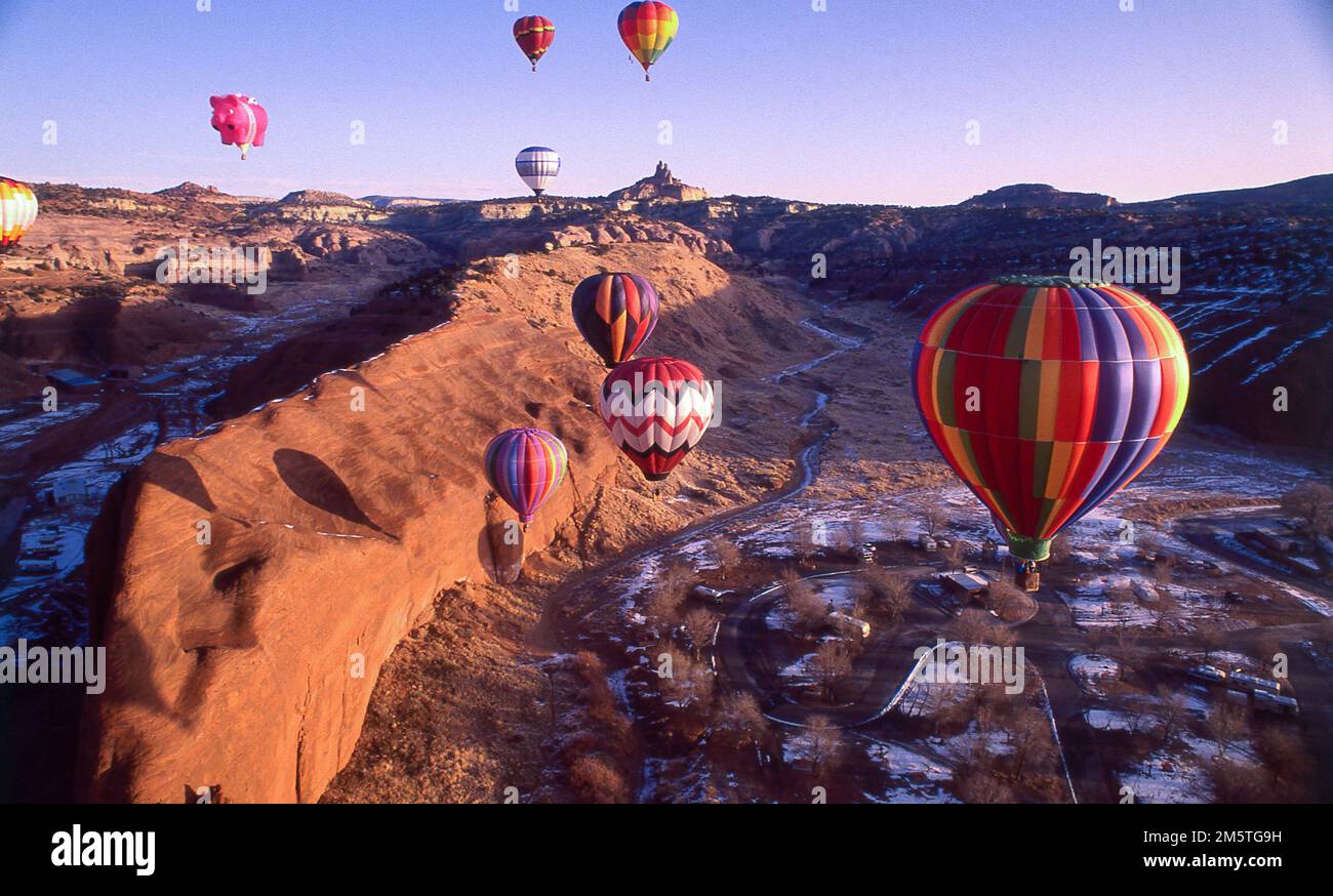 December 15, 1992, Gallup, New Mexico, USA The 11th anniversary of the Red Rock Balloon Rally