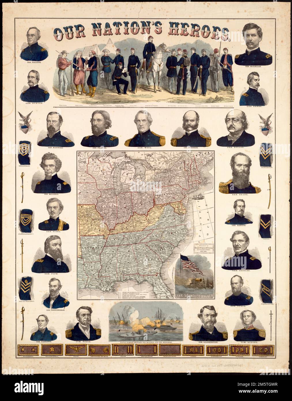 Our nation s heroes railroad map of eastern united states torn in