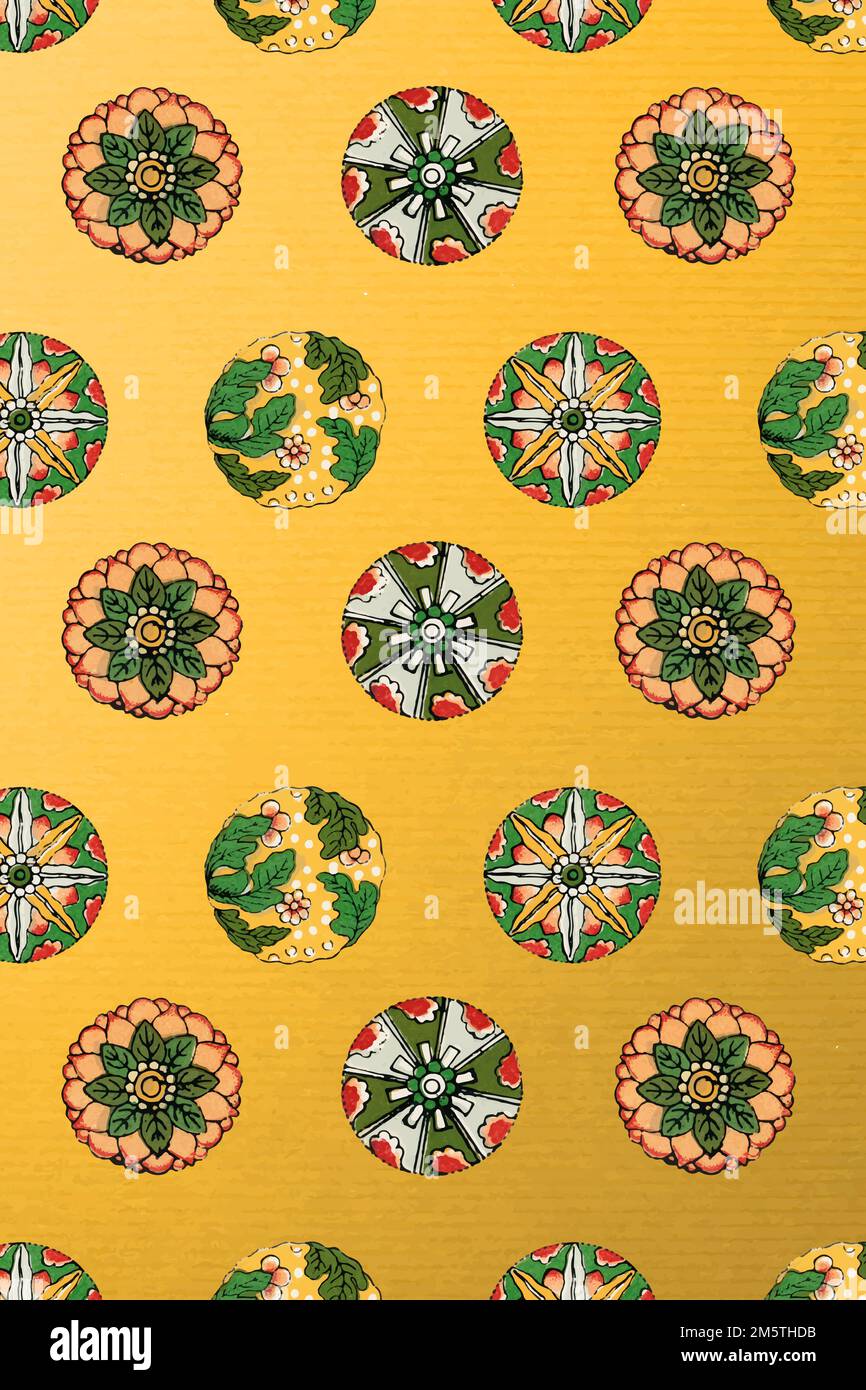 Yellow Rider Patterned Background Yellow floral patterned background design element Stock Vector Image ...