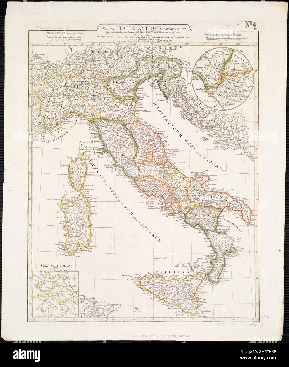 Dominus Roma Tabula Italiae antiquae geographica : quam excellentissimus dominus Dex ...