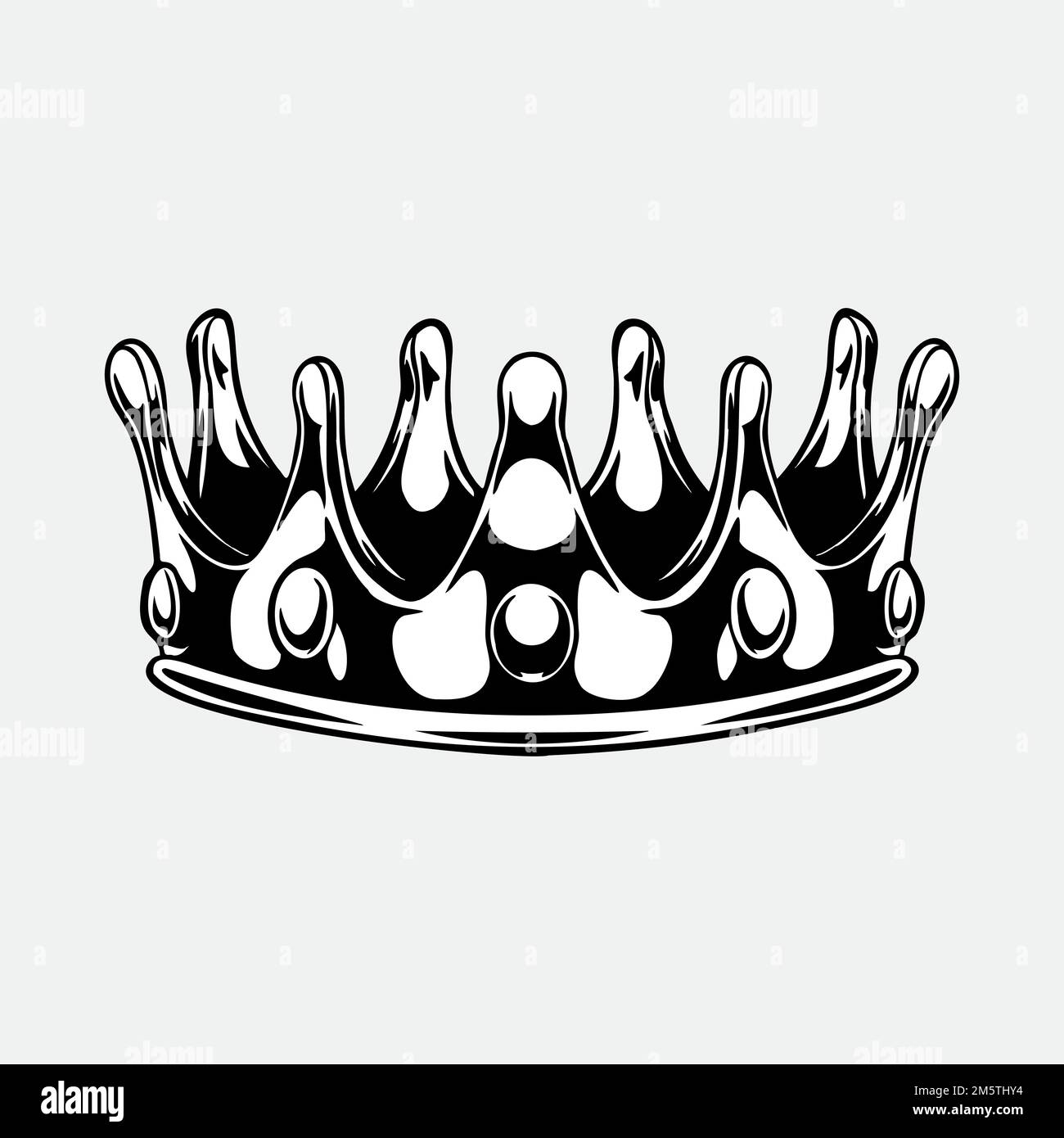 Black and white crown sticker design element Stock Vector Image & Art