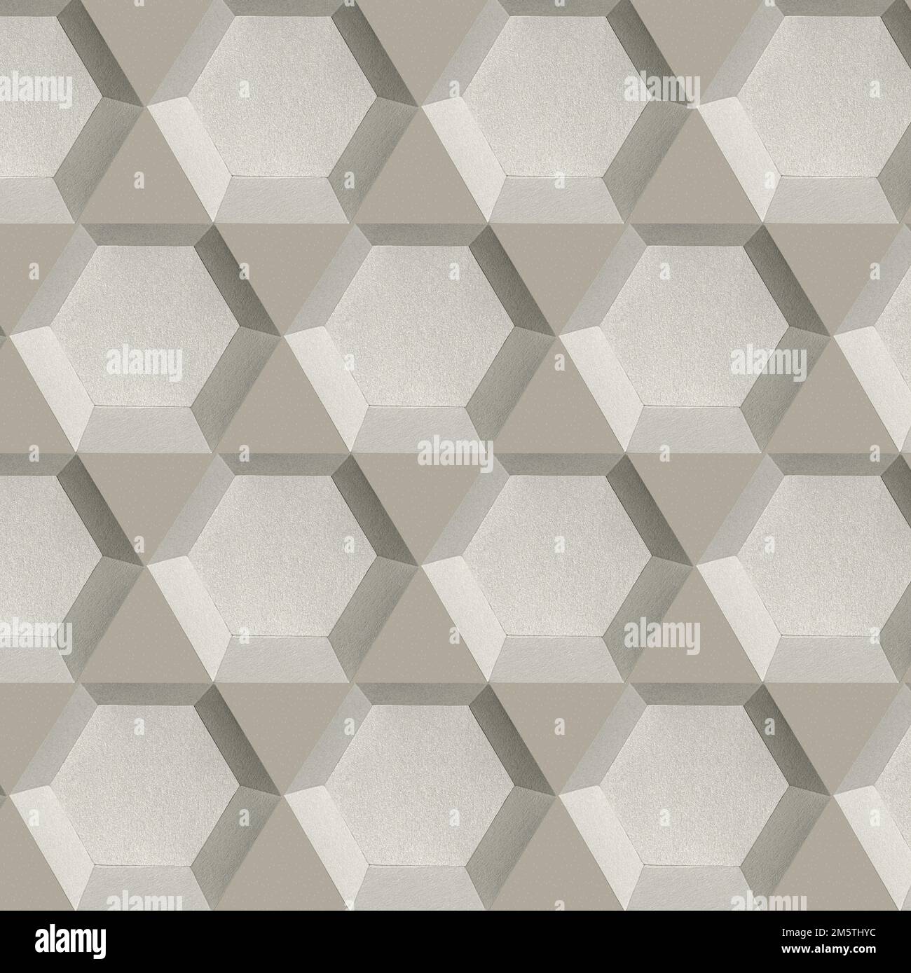 Gray hexagonal paper craft patterned background Stock Vector