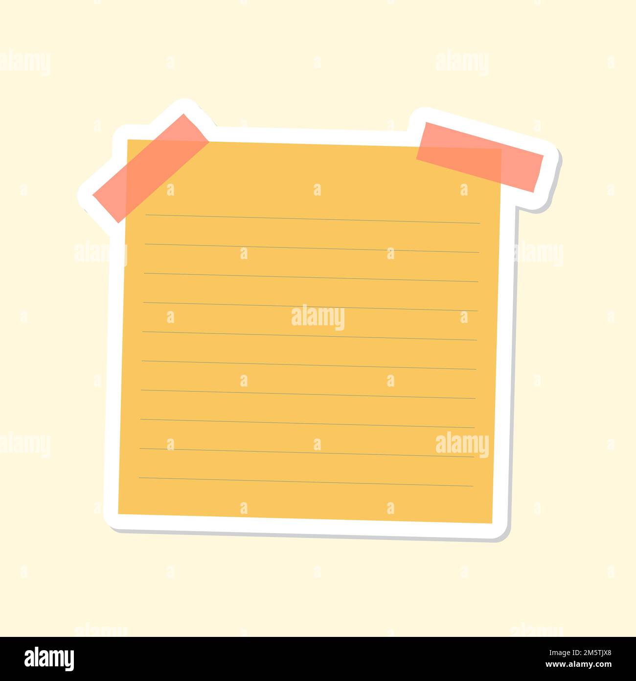 Yellow Journal Sticker Design Yellow lined notepaper journal sticker vector Stock Vector Image & Art ...