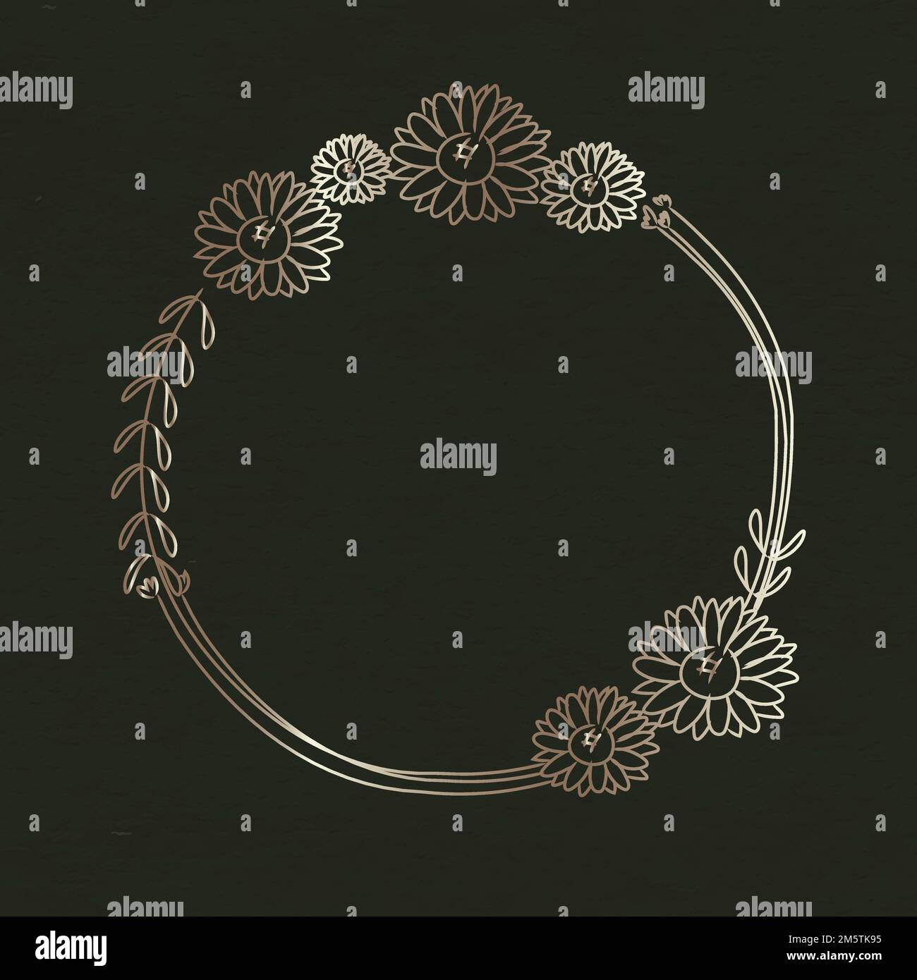 Hand drawn flower wreath vector Stock Vector Image & Art Alamy