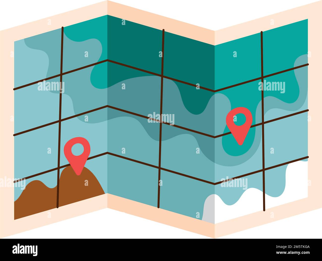 pins pointers in paper map icon Stock Vector Image & Art - Alamy