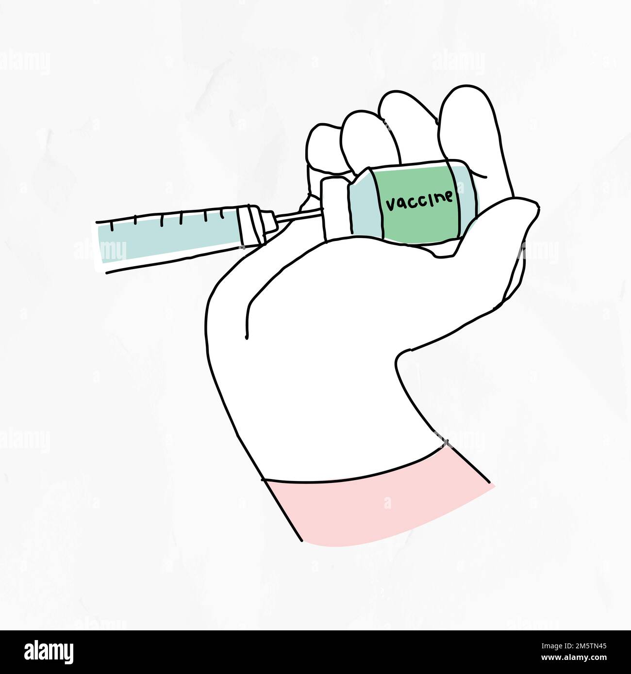 Vaccine injection vector doodle illustration bottle with needle doodle ...