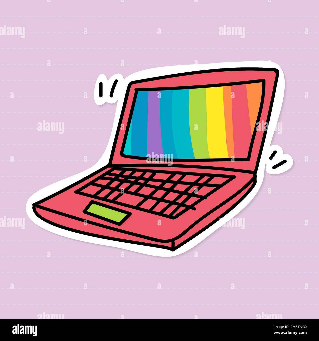 Red laptop sticker with a white border vector Stock Vector Image & Art