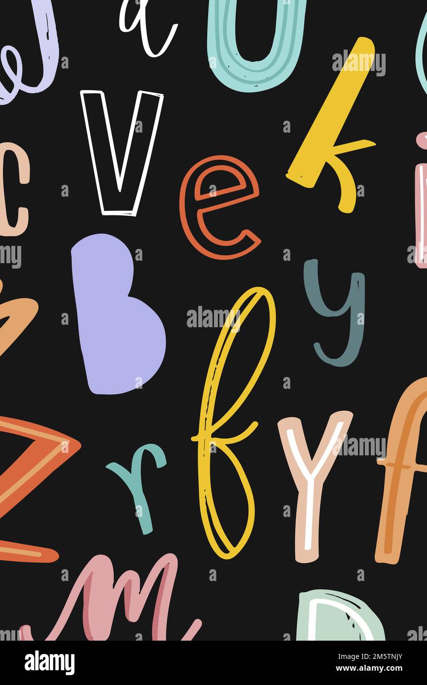 Hand drawn alphabet doodle typography vector background Stock Vector ...