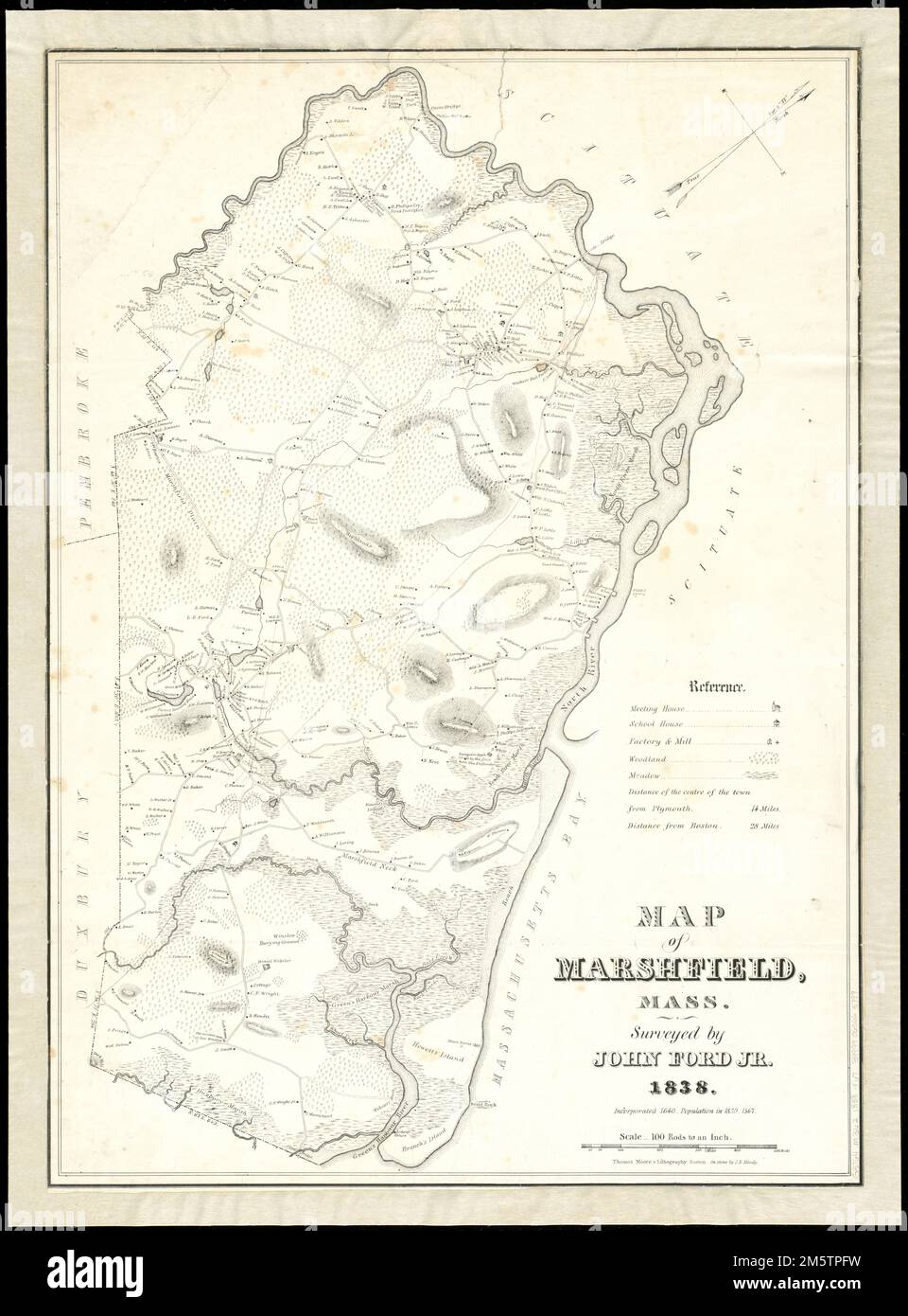 Map of Marshfield, Mass. Shows buildings with names of property owners