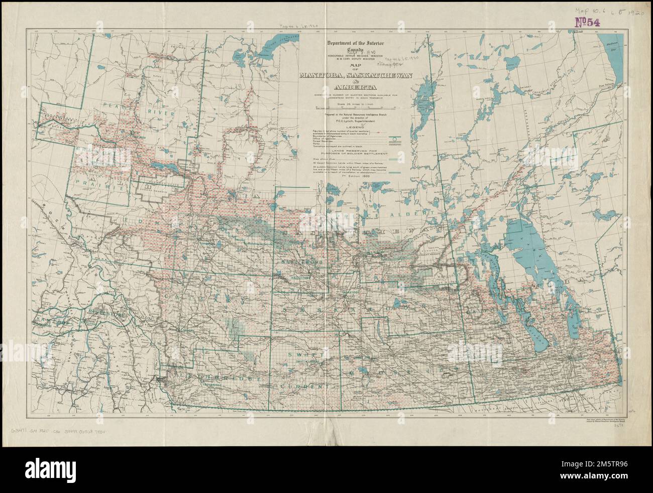 Map of Manitoba, Saskatchewan and Alberta