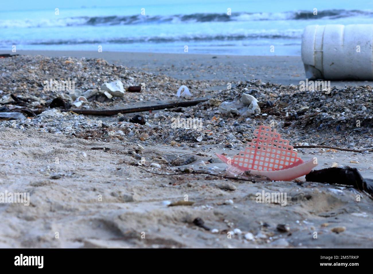 Plastic waste in the seas and shores around the world. is an important problem Stock Photo