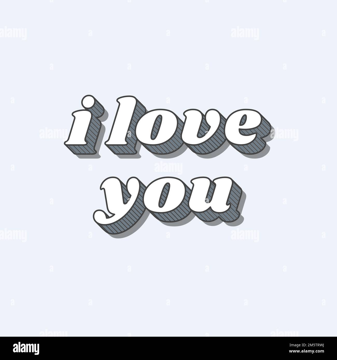 I love you funky bold calligraphy font illustration vector Stock Vector ...