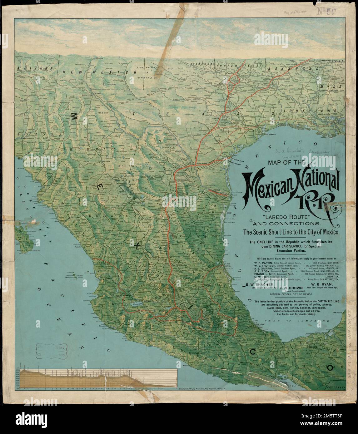 Map of the Mexican National R.R "Laredo route " and connections the