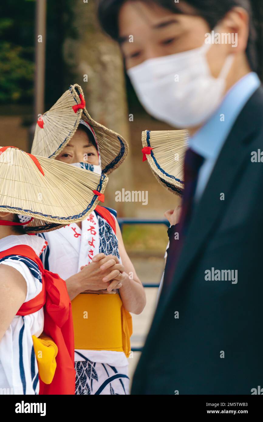 Performers dancers dressed in Traditional outfit during Culture Day Stock Photo