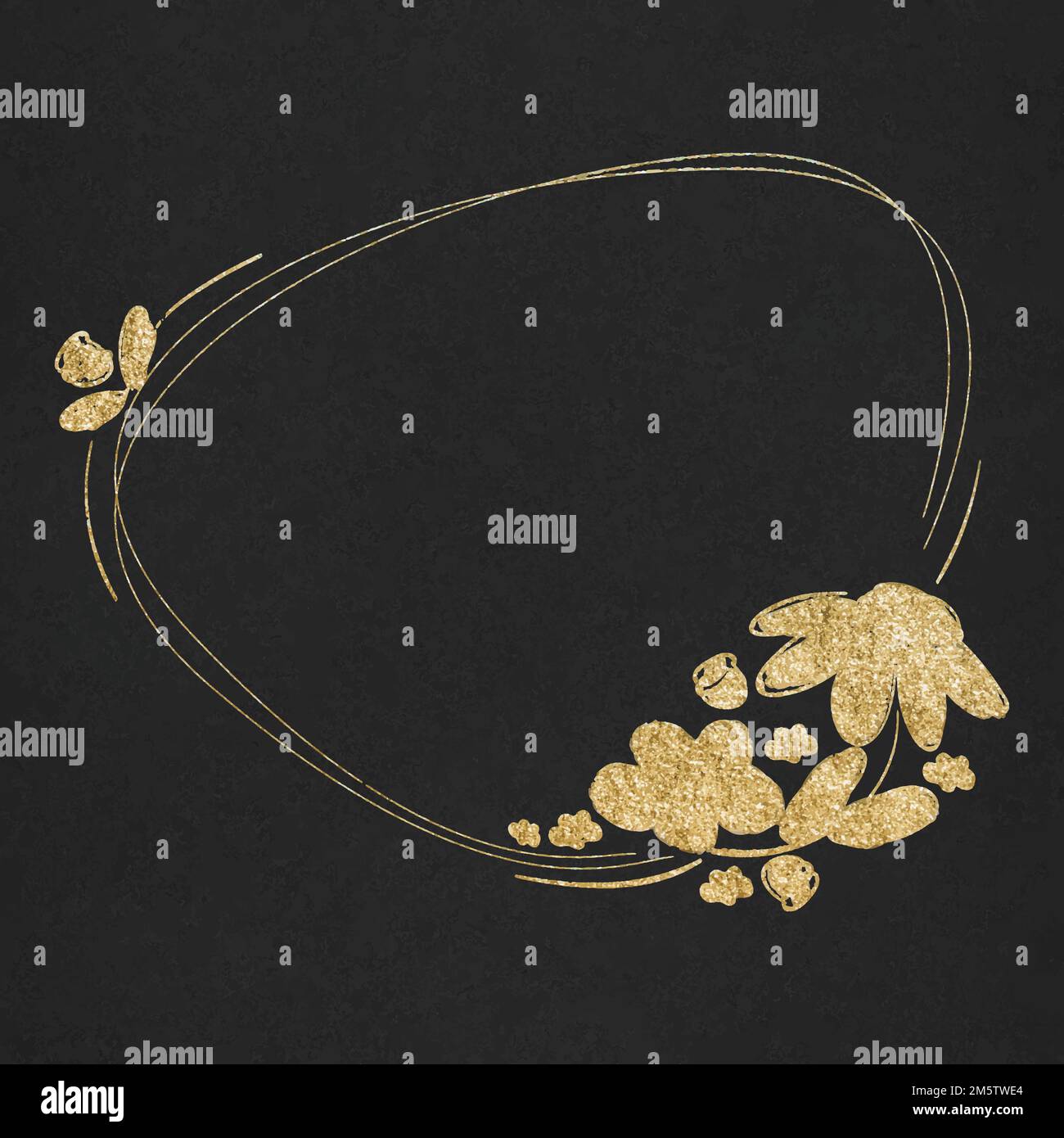 Vector gold effect floral border Stock Vector
