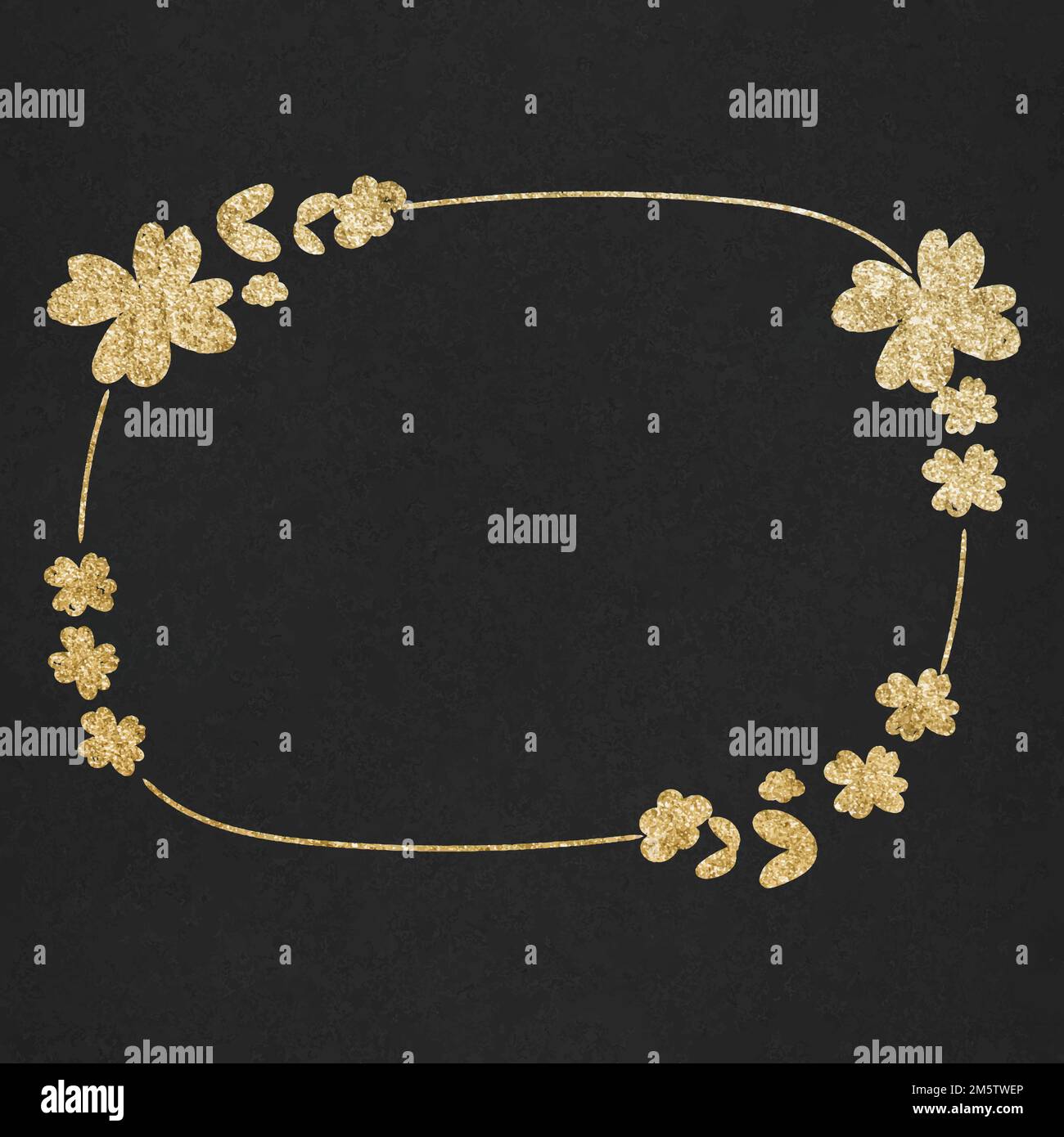 Vector gold effect floral border Stock Vector
