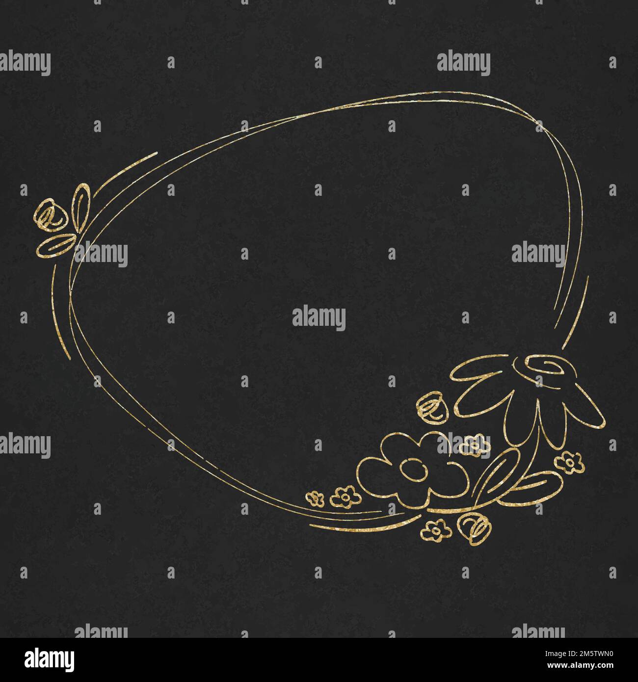 Vector gold effect floral border Stock Vector