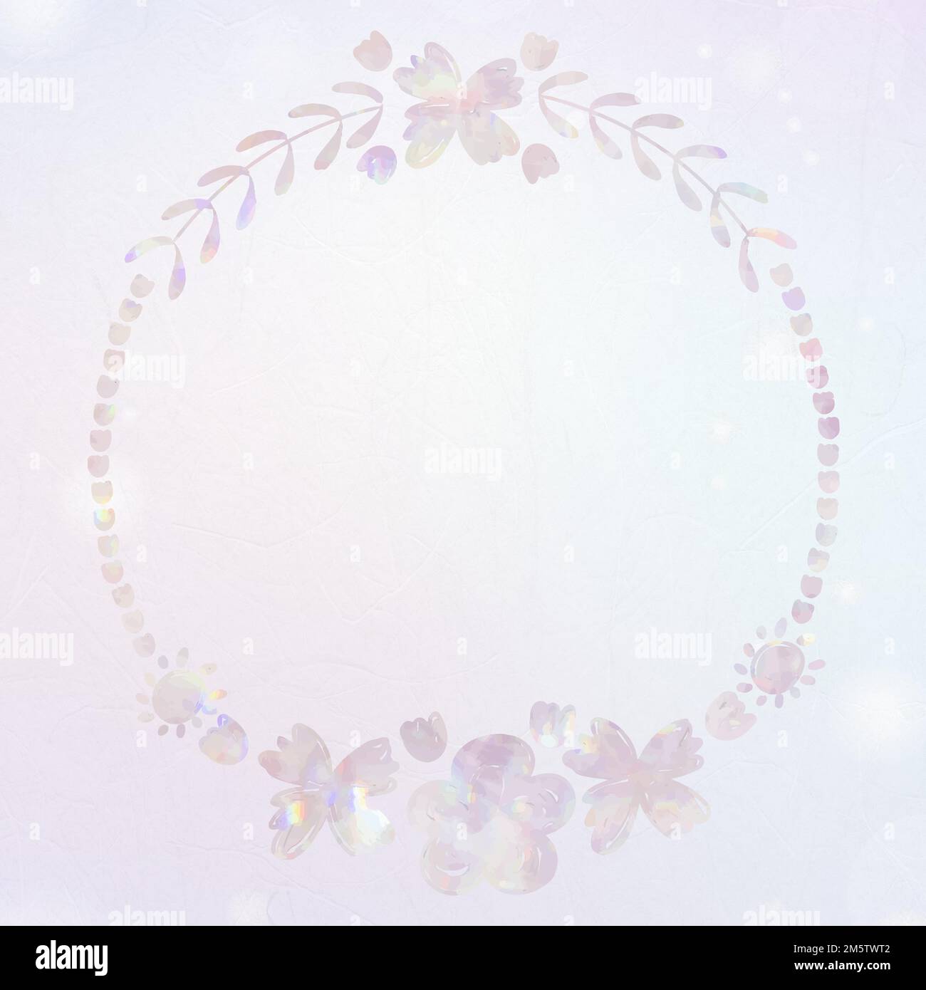 Vector floral wreath frame holography effect Stock Vector Image & Art ...