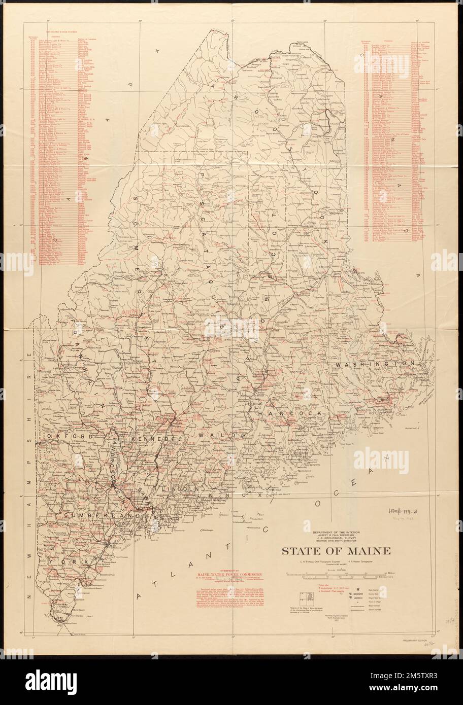 State of Maine. Base map compiled by U.S. Geological Survey, 1921 and