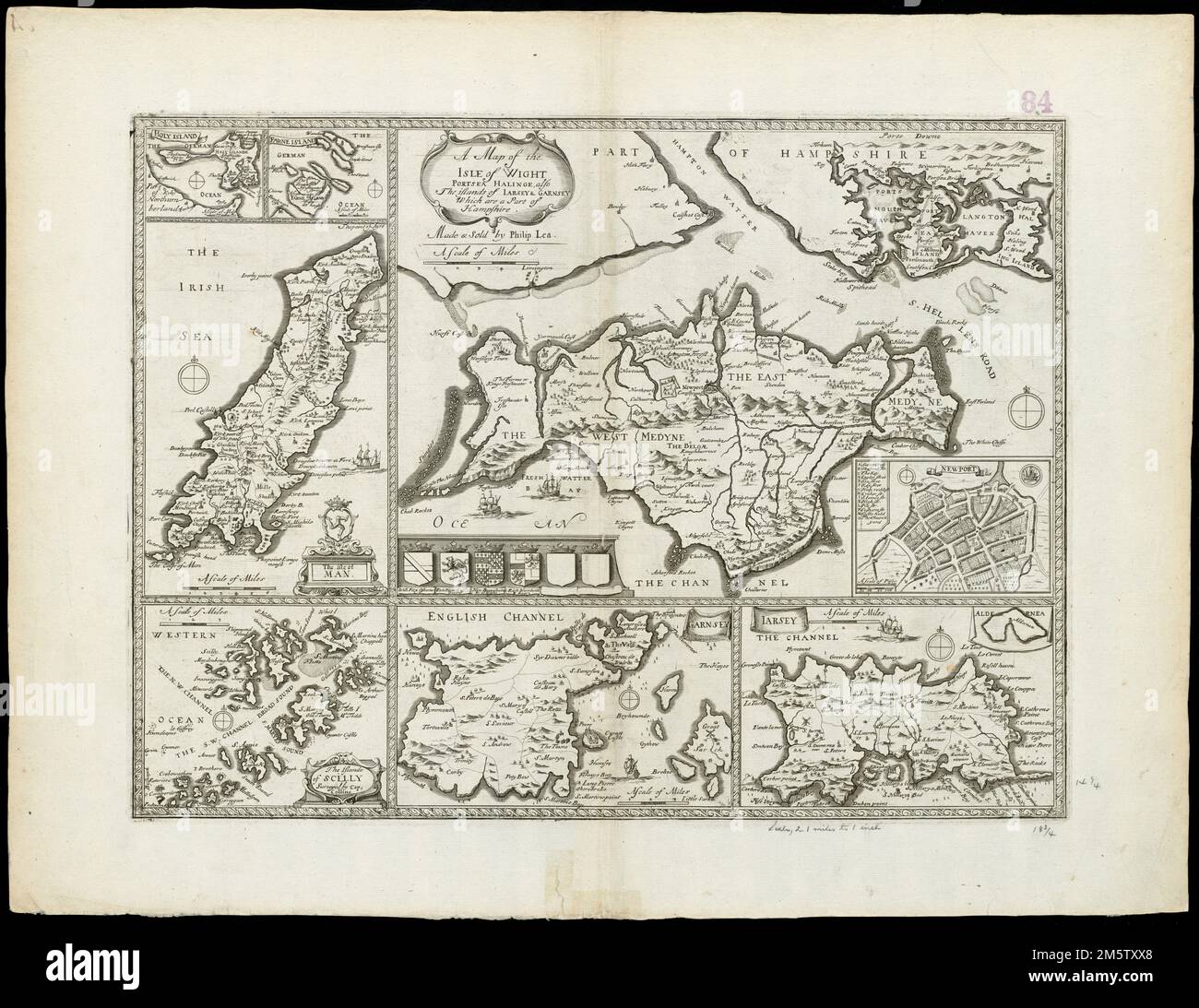 Ancillary Maps A map of the Isle of Wight Portsea Halinge, also the islands of Iarsey ...