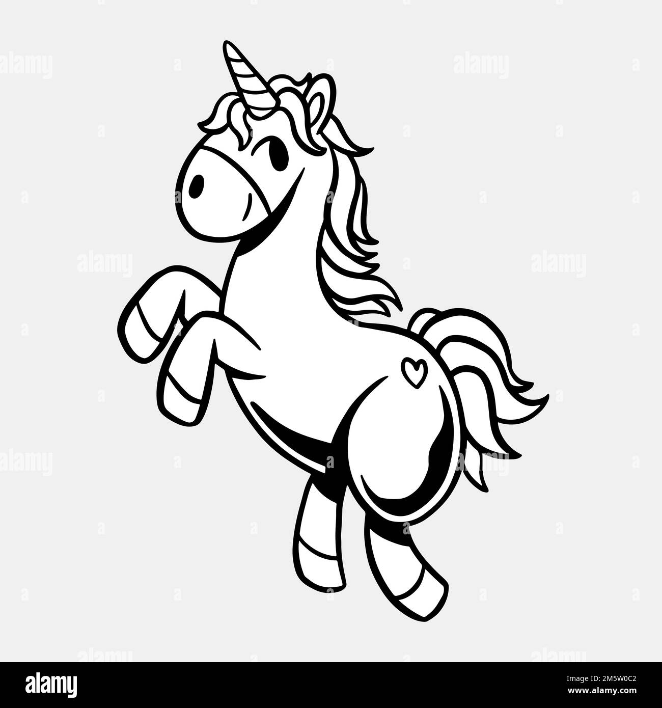 Unicorn outline sticker overlay design resource vector Stock Vector