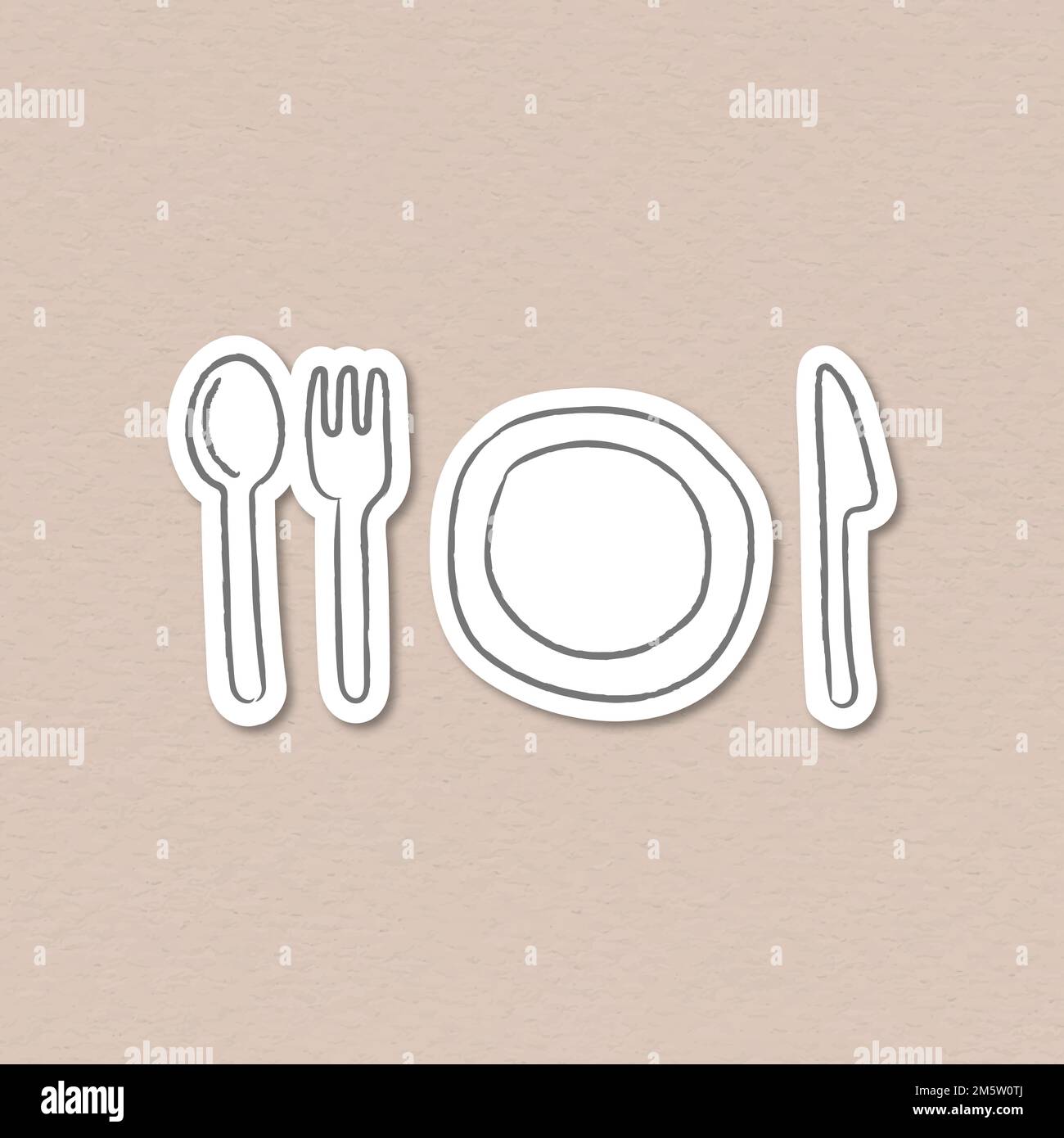 Cute cuttlery and plate set design element Stock Vector