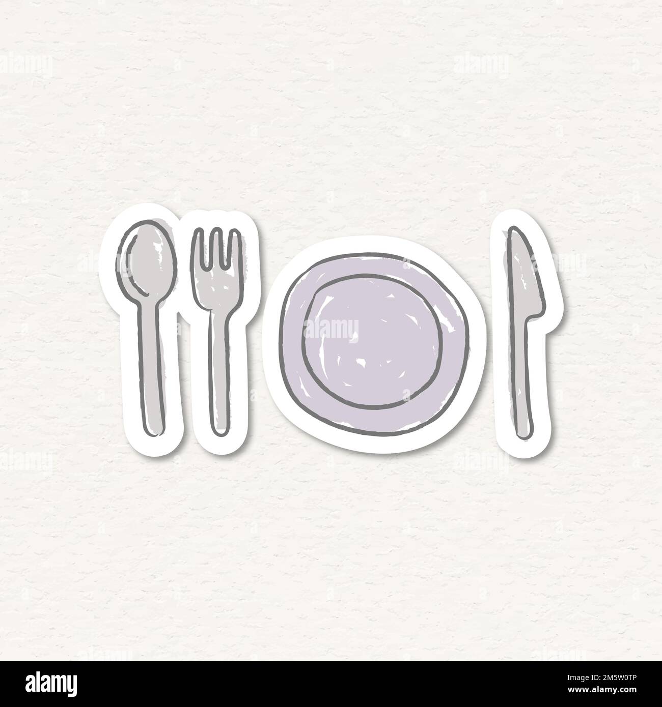 Cute cuttlery and plate set design element Stock Vector