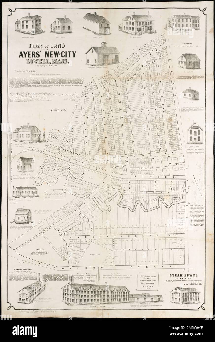 Plan of land in Ayers' NewCity, Lowell, Mass belonging to Daniel