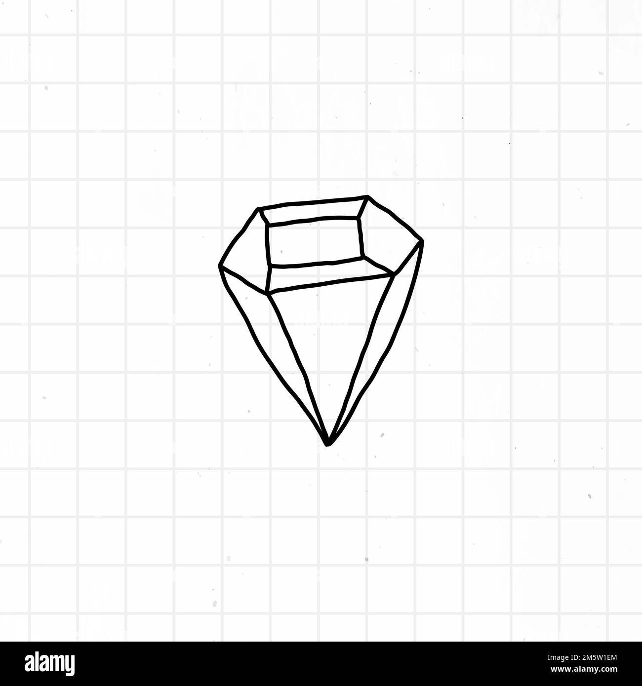 hand drawn diamond on a white grid background vector 2M5W1EM